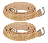 Mikikit 1 Pair Comfortable Detachable Pu Leather Buckle Straps for Heels Stylish Golden Replacement Heel Buckle Strap Suitable and Shoes
