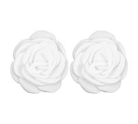 Mikikit 1 Pair Fabric Flower Shoe Buckles for Pumps Lightweight Replacement Shoe Clips Unique White Floral Decoration Charms Suitable for Daily Life and Party