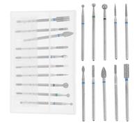 Mikikit 10 Pcs Nail Drill Bits Set for Manicure and Cuticle Care, Diamond and Plastic Material, Sturdy and Portable Design, for Personal Manicure and Nail Salon Use