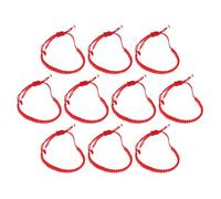 Mikikit 10 Pcs Red Rope Bracelets Handwoven with Workmanship, Adjustable Decorative Protection Bangles Made of Sturdy Rope, for Wearing with Different Outfits and Entering a Negative