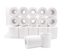 Mikikit 10 Rolls Wood Pulp Toilet Paper 4-Layer White Small Toilet-roll 100g Each, No Fibres Left, No Fragrance, for Home and Hotel Use