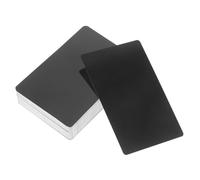 Mikikit 100pcs Black Aluminum Business Cards Blank Name Tag Cards for Engraving Laser Printing Smooth Surface Rounded Corners DIY Metal Plaques and Gift Tags