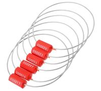 Mikikit 100pcs Crimson Metal Cable Security Seals Unique Serial Number and Anti-Tamper Feature, Sturdy Wire Seals for Trailer Safety and Truck Shipping, Self-Locking Security Accessories