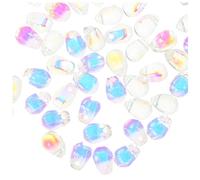 Mikikit 100pcs Gradient Color Glass Teardrop Loose Beads for DIY Crafts, Spacer Beads for Bracelet and Necklace Making, Handmade Jewelry Supplies for Creative Crafting