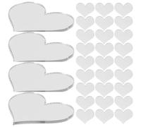 Mikikit 100pcs Heart-Shaped Acrylic Mirror Wall Sticker with Mirror Design and Easy to Stick Features, Silver Modern Artistic Wall Decal for Home Decoration