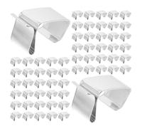 Mikikit 100pcs Heavy Duty Metal Gutter Clips for Outdoor String Lights Large Xmas Light Hooks with Strong Grip Weatherproof Design for Christmas Easter Seasonal Holiday Decorations