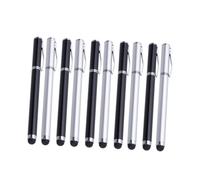 Mikikit 10pcs 2-in-1 Aluminum Capacitive Stylus Pen for Tablets and Smartphones, Touch Screen Writing Pen Set for Office and Travel Use, Random Color