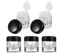 Mikikit 10pcs 3ml Loose Powder Bottles with Black Caps, Refillable Sub Packaging Containers for Concealer and Dusting Powder, Travel-friendly Empty Storage Bottles with 12-hole Inner