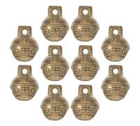 Mikikit 10pcs Antique Copper Jingle Bells 1.4cm Mini Metal Bells for Pet Collars DIY Craft Charms Loud Sound for Christmas Ornaments and Bracelet Making
