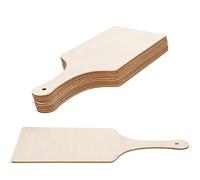 Mikikit 10Pcs DIY Unfinished Rectangular Wooden Cutting Boards with Handle for Home Decor Serving and Personal Crafting