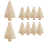 Mikikit 10pcs DIY Wooden Graffiti Trees Unfinished Woodcraft Tiny Tree Ornaments for Home and Holiday Decoration