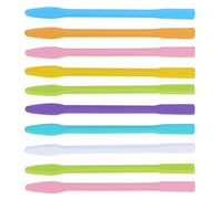Mikikit 10pcs Facial Mask Stirring Rods Silicone Stir Sticks Stick Shape Spatulas Design Mixing Mud Mask Home Use Assorted Color Random Color