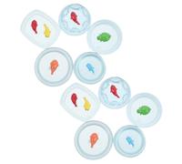 Mikikit 10pcs Glow in Dark Miniature Fish Tank Ornaments Resin Dollhouse Goldfish Bowls and Turtle Tank Models Compact Aquarium Scene Decor for Desktop Garden Micro Landscape Craft
