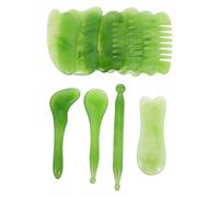Mikikit 10pcs Gua Sha Scraping Massage Boards Facial Beauty Tool Set with Resin Material and Storage Bag for Arms and Facial Use, Safe Massage to Stress