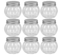 Mikikit 10pcs Halloween Pumpkin Plastic Juice Bottles with Spillproof Lids 150ml Milk Beverage Containers for Takeout Orders and Tea Houses