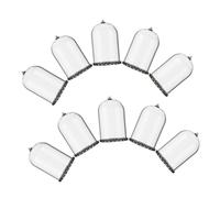 Mikikit 10pcs Mini Clear Glass Vial Bottles with Dome Bell Jar Pendants for DIY Crafting Small Transparent Spell Jars with Lids for Jewelry Making Wedding and Holiday Decorations