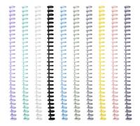 Mikikit 10pcs Mixed Color A4 Loose Leaf Binder Rings 12mm Cuttable Spiral Notebook Rings Flexible Binding Circles for Notebooks File Organizers and Office Use Random Color