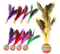 Mikikit 10pcs Outdoor Badminton Shuttlecocks with Impact Resistant Plastic and Plume Material, Colourful Replaceable Shuttlecocks for Adults and Young, for Outdoor and Indoor Games