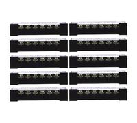 Mikikit 10pcs Range Terminal Block Connector with Barrier Terminal Block Design and Dual Row Screw Connections, Iron and Plastic Material for Electrical Connections in Homes and Offices