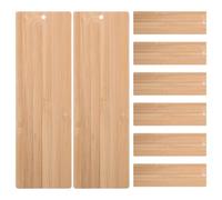 Mikikit 10pcs Rectangular Bamboo Bookmarks Blanks 16cm X 5cm X 0.2cm with Cutout Hollow Design for DIY Crafts and Pressed Flower Decoration