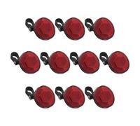 Mikikit 10pcs Red round Mountain Bike Reflectors Safety Cycling Warning Reflective Discs for Night Riding High Visibility Bicycle Wheel Accessories