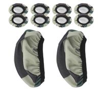 Mikikit 10pcs Small 6-7.5cm Stretchable Ice Silk Camouflage Earphone Protective Covers, Washable Dustproof Headphone Ear Pad Replacement for Over-ear Headphones, Suitable for Sleeping