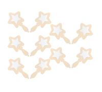 Mikikit 10pcs Small Mirror for Boy Girl Handheld Tiny Wooden Mirrors Unbreakable Nursery Decoration for Boys and Girls Toddlers