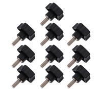 Mikikit 10pcs Star Hand Knobs M8x20mm Plastic and Iron Material Easy Turning Screw on Type Design Black Colour for Machinery Latche and Pharmaceutical Industry Equipment Project