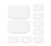 Mikikit 10pcs White Plastic Sample Plates with 100ml Capacity, Stackable Design and Easy to Transport Storage Trays for Laboratory and Snack Tray Use