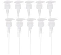 Mikikit 10pcs White Soap Dispenser Pumps Replacement with Internal Stainless Steel Spring and Glass Ball Design, Easy to Cut Tube, Compatible with Lotion Bottles for Home Supplies