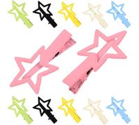 Mikikit 12 Pcs Metal Star Hair Clips for Teen Cute Small Hair Clips with Five-pointed Star Shape Lightweight and Sturdy for Parties and Special Occasions