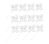 Mikikit 12 Pcs White Blank Paper Pinwheel DIY Craft Kits for Painting Outdoor Garden Decoration Active Play and Creative Art Projects for School Home Group Activities Random Color