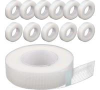 Mikikit 12 Rolls White Adhesive Tape Pe Material Low Sensitization Reliable Sticking Breathable Fixing Tape for Wound Dressing and Nursing Care