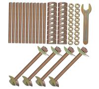 Mikikit 12 Sets Furniture Joint Fastener Bolts with Wrench Threaded Countertop Connecting Bolts for Tabletops and Workbenches Secure Flip Connectors for Stable Furniture Assembly