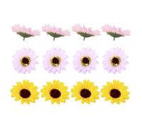 Mikikit 12pcs Decorative Sunflower Soap Flowers Bouquet with Base Vibrant Floral Embellishments for Valentine's Day Birthday Summer Party Handmade Soap Gifts for Women
