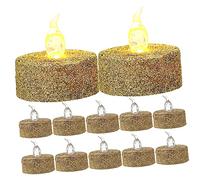 Mikikit 12pcs Flameless LED Tealight Candles with Flickering Light Battery Operated Candle Lamps for Home Decoration Wedding Romantic Ambiance Smoke Night Light Gold Glitter Design