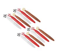 Mikikit 12pcs Football Ballpoint Pens with Retractable Core and Smooth Writing for Soccer Stationery, Soccer Party Favors and School Season Decor, for Office Tasks and Birthday Goodie Bag