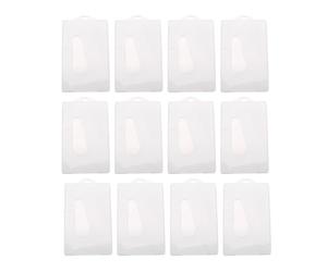 Mikikit 12pcs Id Holder Plastic White Cover for Bank and Bus Card