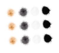 Mikikit 12pcs Plush Nail Decorations Detachable Fluffy Hair Ball Nail Art Accessories Creative Pom Poms for Manicure and Craft