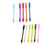 Mikikit 12pcs Silicone Wine Glass Markers Reusable Identification Drink Markers with Perforation Design Stick Well Silicone Cup for Parties and Ktv Random Color