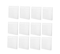 Mikikit 12pcs Transparent Reusable Plastic Envelopes for Scrapbook Paper Organizer Durable Document Folders with Secure Seal for Vinyl Photos and Paper Files Storage