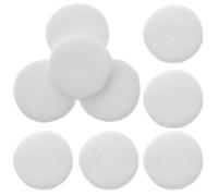 Mikikit 12pcs White Rounded Velvet Cotton Powder Applicators with Satin Ribbon, Supple Face Cosmetics Makeup Pads for Loose and Pressed Powder Application, Beauty Tools for Daily Use