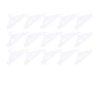 Mikikit 15 Pcs White Mini Plastic Doll Coat Hangers Christmas Crafts DIY Doll Accessories Clothes Support Rack Storage