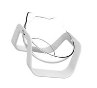 Mikikit 15° Tilted Cat Feeding Bowl Raised Pet Feeder White Plastic Inclined Food and Water Dish for Neck Protection