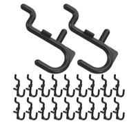 Mikikit 150pcs Plastic Pegboard Storage Hooks for Garage and Workshop, Black Pegboard Tool Holders with Flexible Storage Layout and Convenient Item Taking, for Small Objects and Tableware