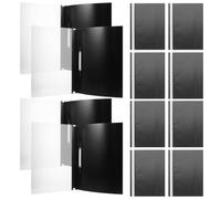 Mikikit 15pcs Black Plastic File Folder Organizer Set A4 Document Binder Multifunctional Office Paper Storage for Important Files and Music Scores