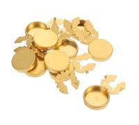 Mikikit 15pcs Clothes Button Cover Button Covers Cuff Links, Copper, Golden, Secure Fit, Blank Design, for Jeans and Clothes, DIY Lovers and Women, Crafting, Business Attire