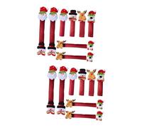 Mikikit 16pcs Xmas Kitchen Handle Covers Fridge Wraps Handle Gloves Kitchen Christmas Decor Festive Supplies