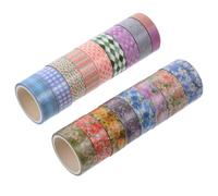 Mikikit 17 Rolls Flower Pattern Decal Washi Paper Tape, Rose, Peony and Daisy Diary Decals Roll, Writable, Removable and Repositionable, for Planners, Pens and Pencils