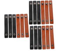 Mikikit 18pcs Headphone Cable Clips Earphone Straps Cord Organizers Cable Holder Leather Material